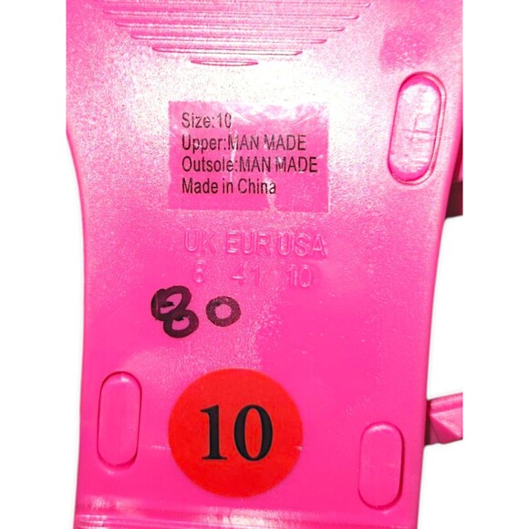 Olivia Miller Studded Jelly Sandals Unworn Pink 10 Womens Island Resort Beachy - Picture 3 of 4